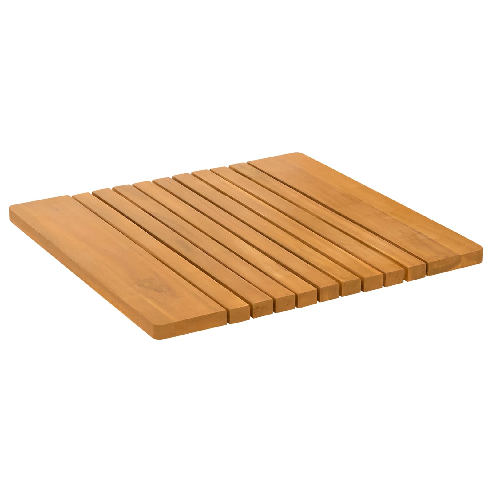 Vidaxxl tapis de bain uni marron 59 x 40 cm bois