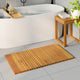 Vidaxxl tapis de bain uni marron 100 x 55 cm bois