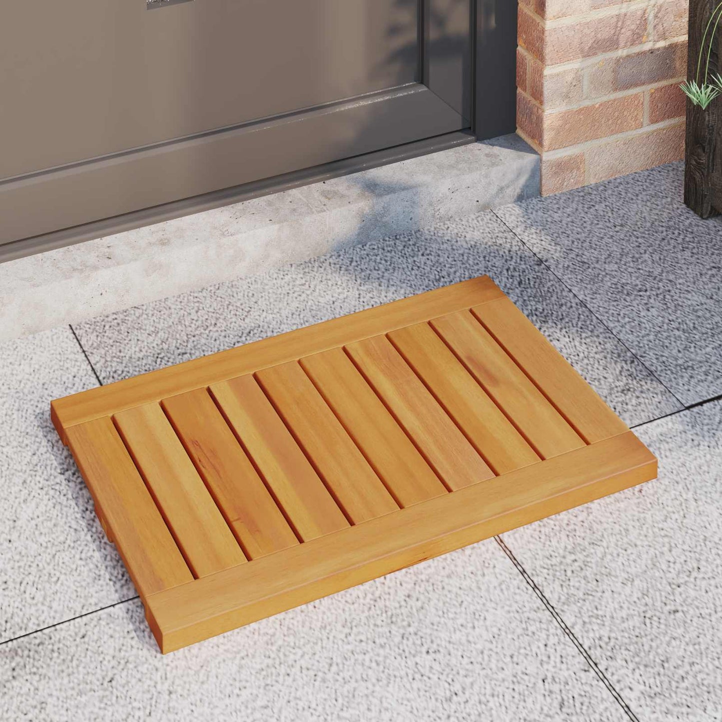 Vidaxxl tapis de bain uni marron 60 x 40 cm bois