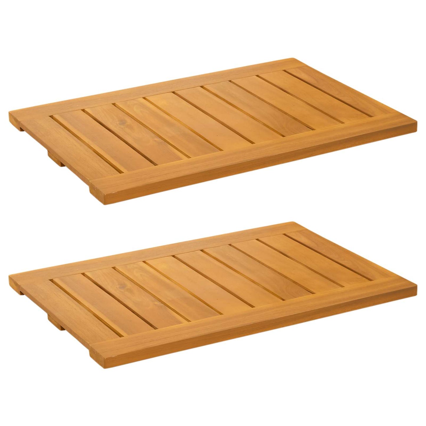 Vidaxxl tapis de bain uni marron 60 x 40 cm bois