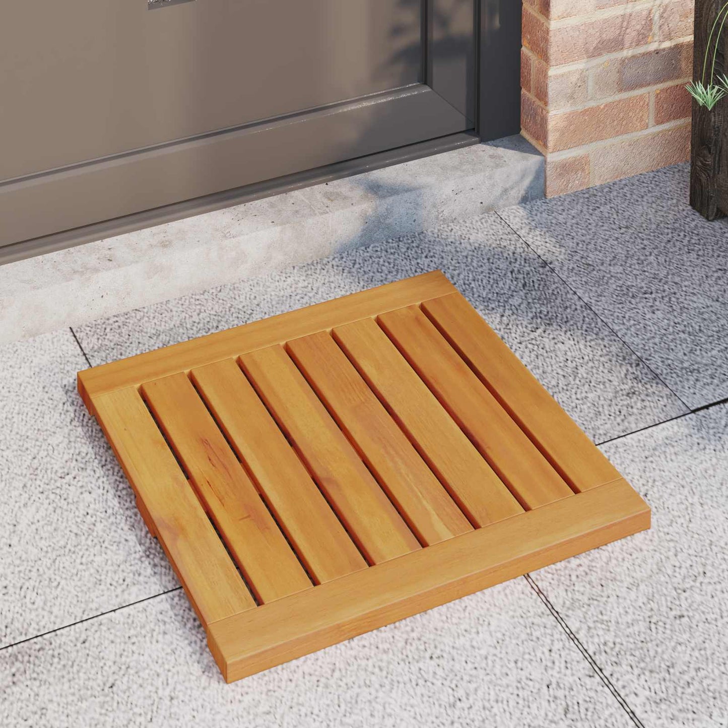 VidaXL tapis de bain uni marron 50 x 50 cm bois