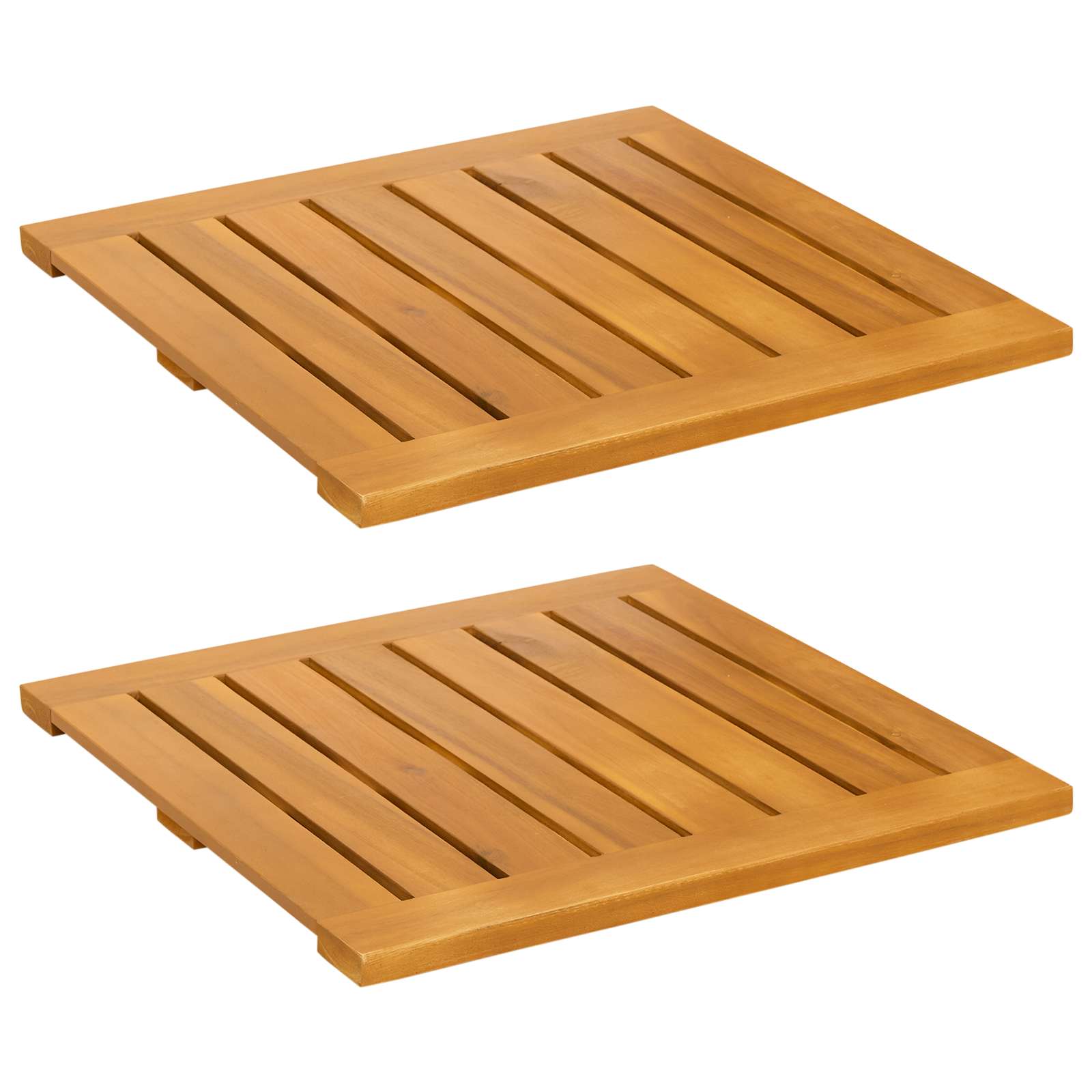 VidaXL tapis de bain uni marron 50 x 50 cm bois
