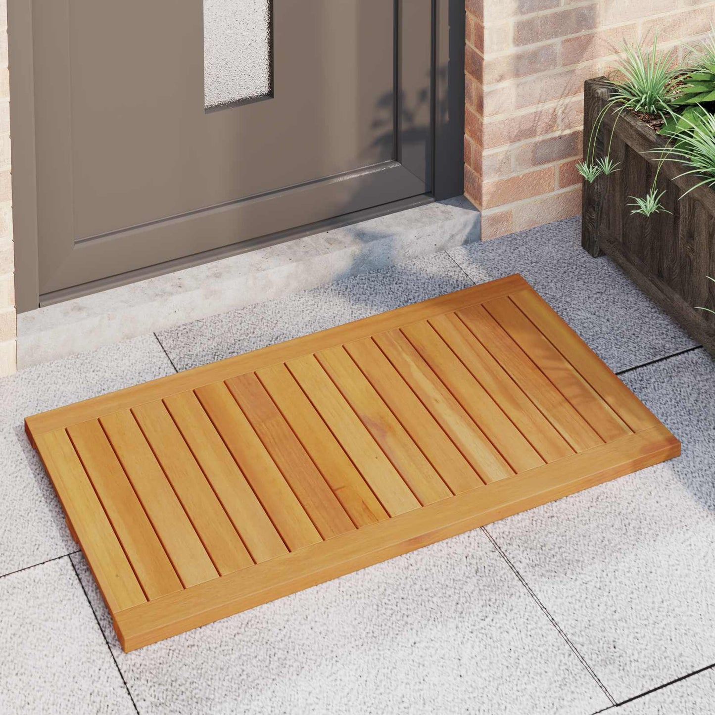 Vidaxxl tapis de bain uni marron 100 x 55 cm bois