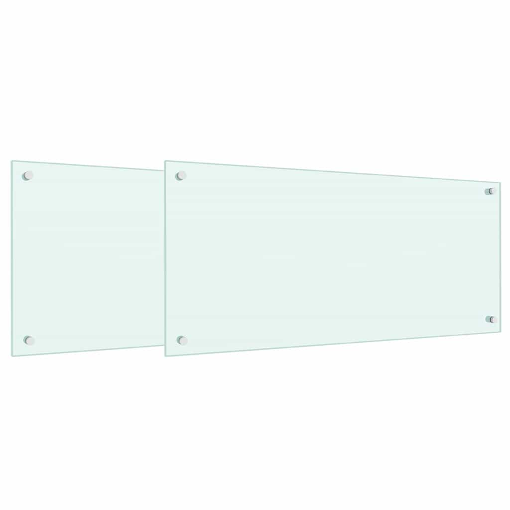 Vidaxxl crédence de cuisine 2 pcs blanc 90 x 40 cm verre trempé