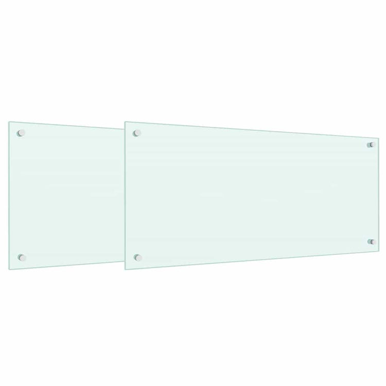 Vidaxxl crédence de cuisine 2 pcs blanc 90 x 40 cm verre trempé