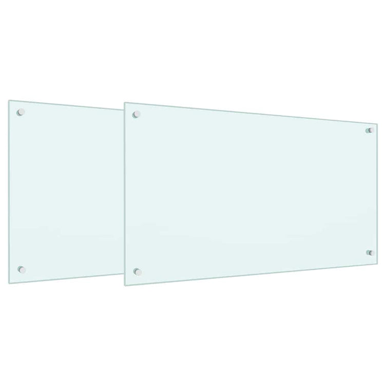 Vidaxxl crédence de cuisine 2 pcs blanc 90 x 50 cm verre trempé