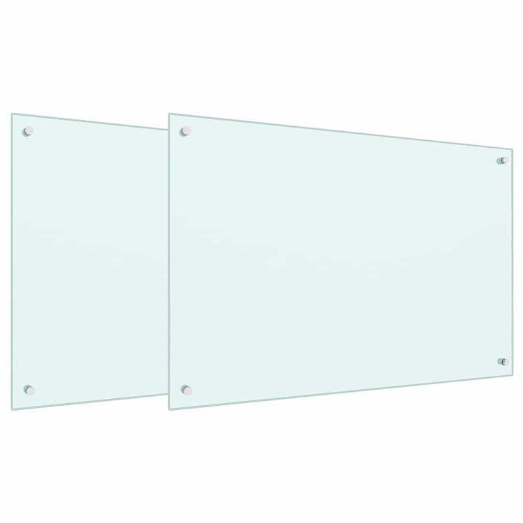 Vidaxxl crédence de cuisine 2 pcs blanc 90 x 60 cm verre trempé