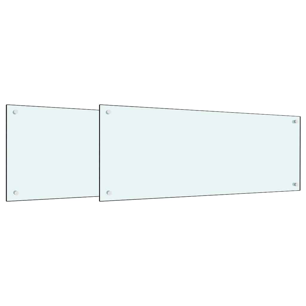 VidaXL crédence de cuisine 2 pcs blanc 100 x 40 cm verre trempé
