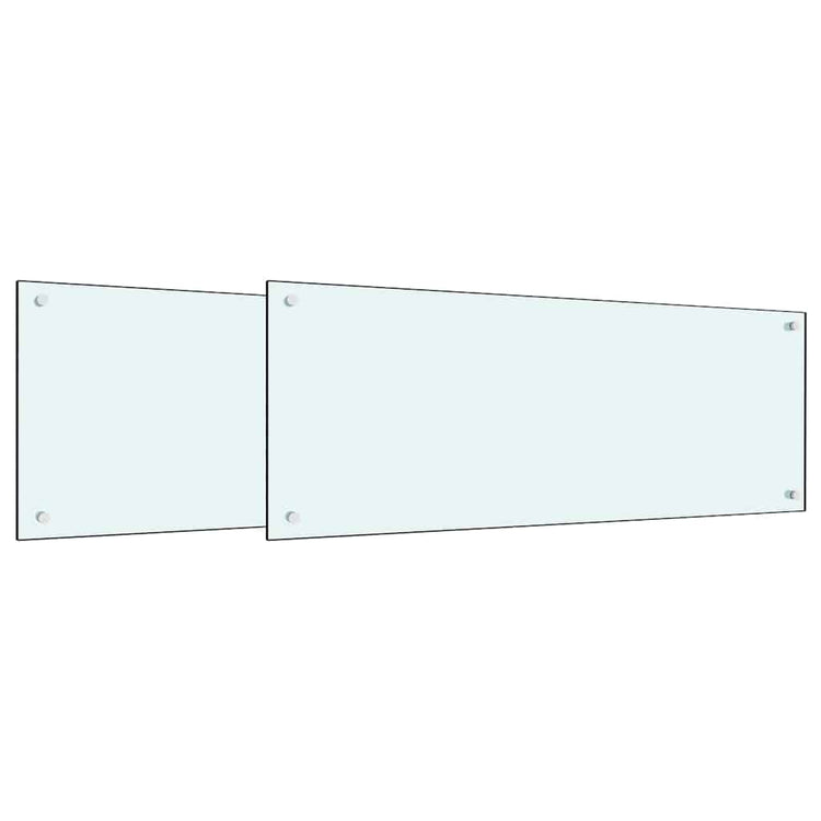 VidaXL crédence de cuisine 2 pcs blanc 100 x 40 cm verre trempé