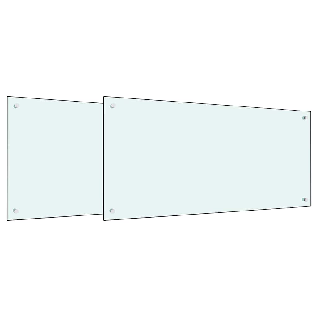 Vidaxxl crédence de cuisine 2 pcs blanc 100 x 50 cm verre trempé