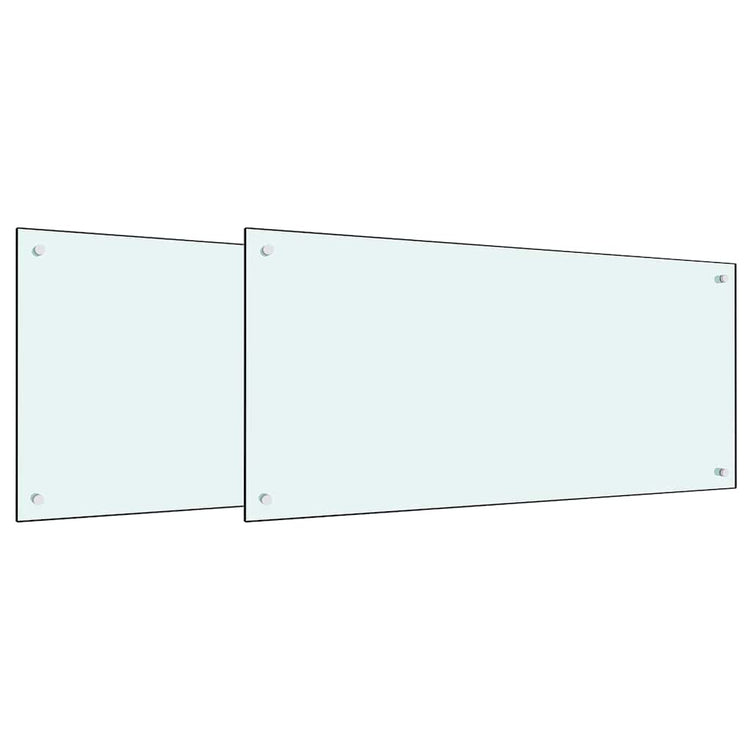 Vidaxxl crédence de cuisine 2 pcs blanc 100 x 50 cm verre trempé