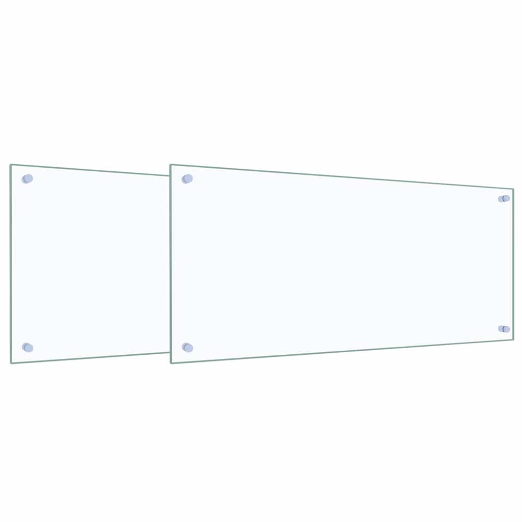 Vidaxxl crédence de cuisine 2 pcs transparent 90 x 40 cm verre trempé