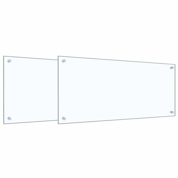 Vidaxxl crédence de cuisine 2 pcs transparent 90 x 40 cm verre trempé