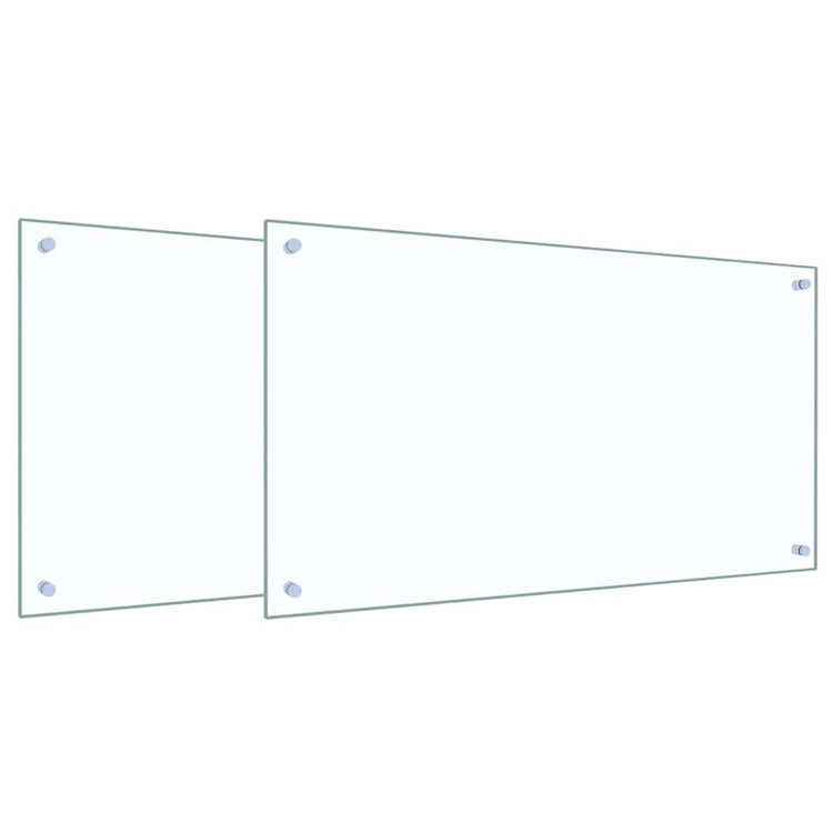 Vidaxxl crédence de cuisine 2 pcs transparent 90 x 50 cm verre trempé