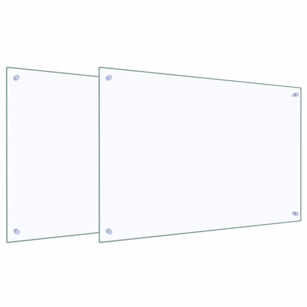 Vidaxxl crédence de cuisine 2 pcs transparent 90 x 60 cm verre trempé