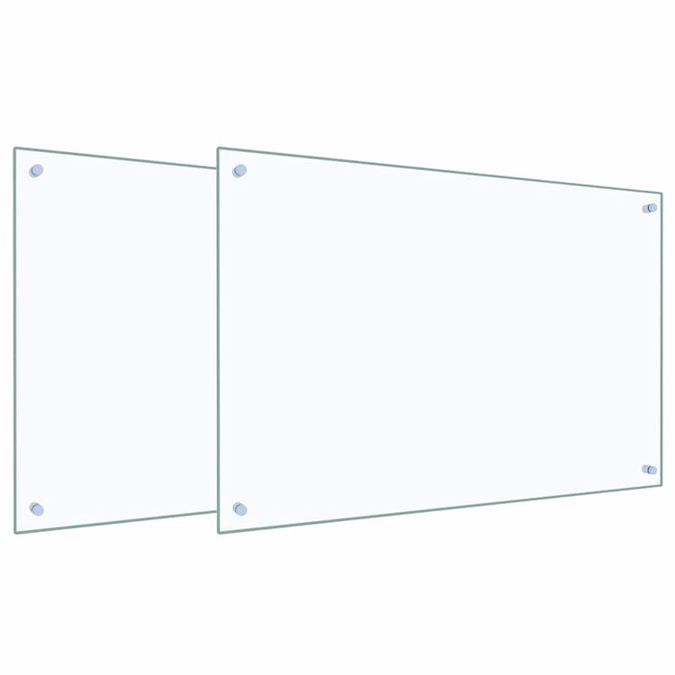 Vidaxxl crédence de cuisine 2 pcs transparent 90 x 60 cm verre trempé