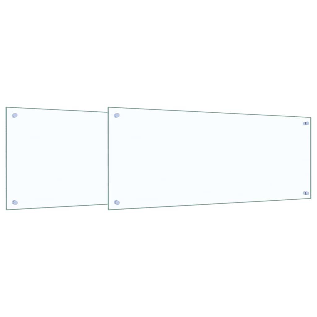 VidaXL crédence de cuisine 2 pcs transparent 100 x 40 cm verre trempé