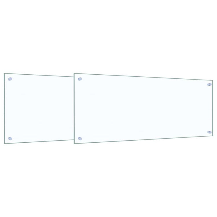 VidaXL crédence de cuisine 2 pcs transparent 100 x 40 cm verre trempé