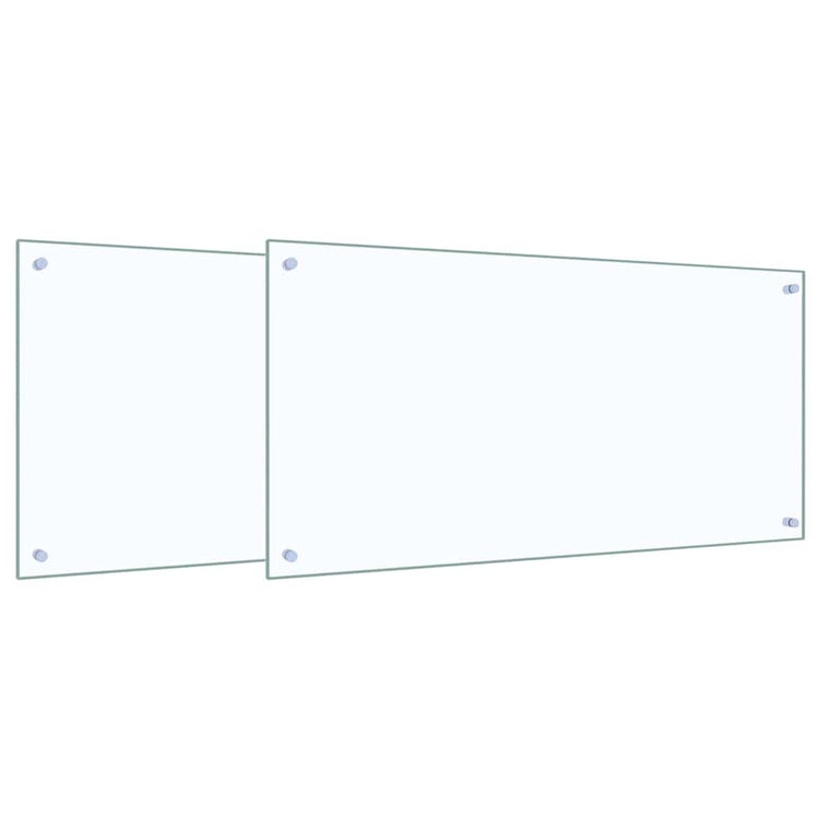 Vidaxxl crédence de cuisine 2 pcs transparent 100 x 50 cm verre trempé