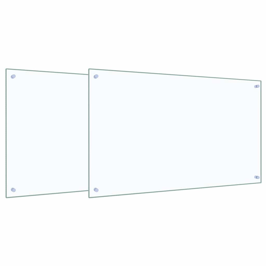 VidaXL crédence de cuisine 2 pcs transparent 100 x 60 cm verre trempé