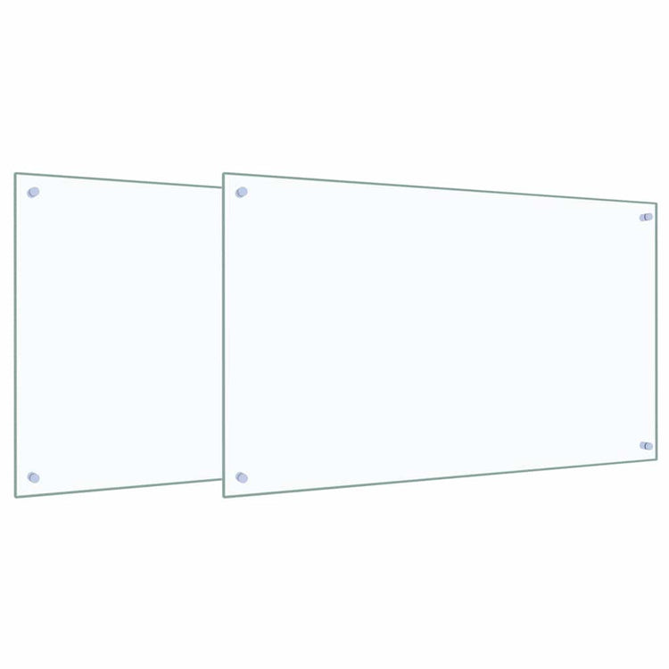 VidaXL crédence de cuisine 2 pcs transparent 100 x 60 cm verre trempé