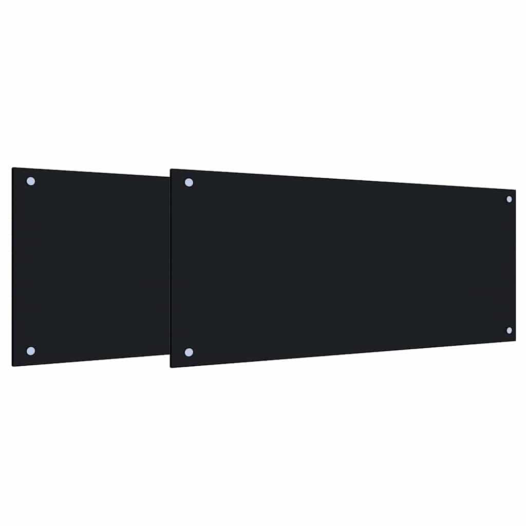 Vidaxxl crédence de cuisine 2 pcs noir 90 x 40 cm verre trempé