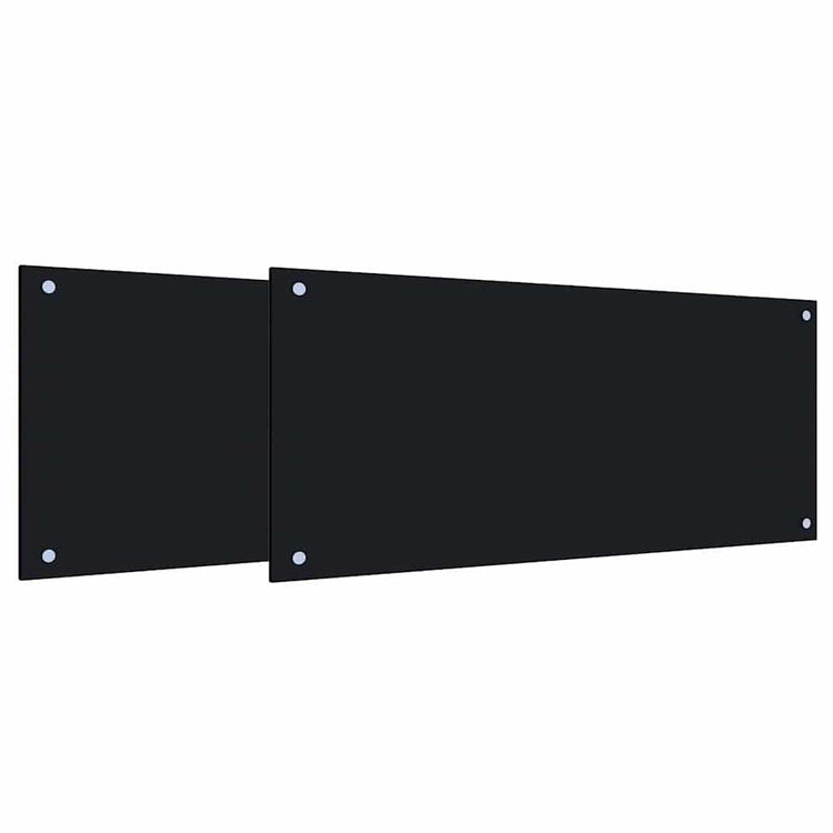 Vidaxxl crédence de cuisine 2 pcs noir 90 x 40 cm verre trempé