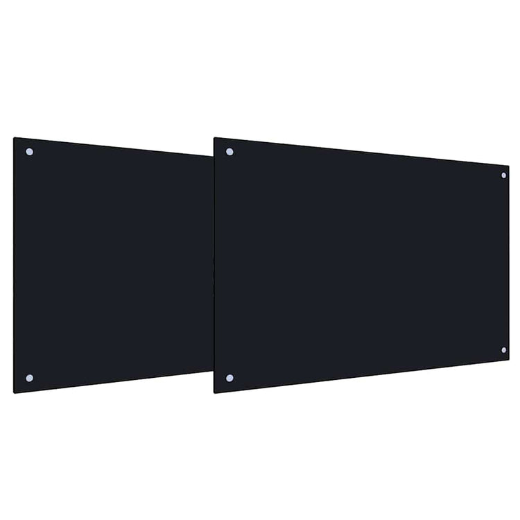Vidaxxl crédence de cuisine 2 pcs noir 90 x 50 cm verre trempé