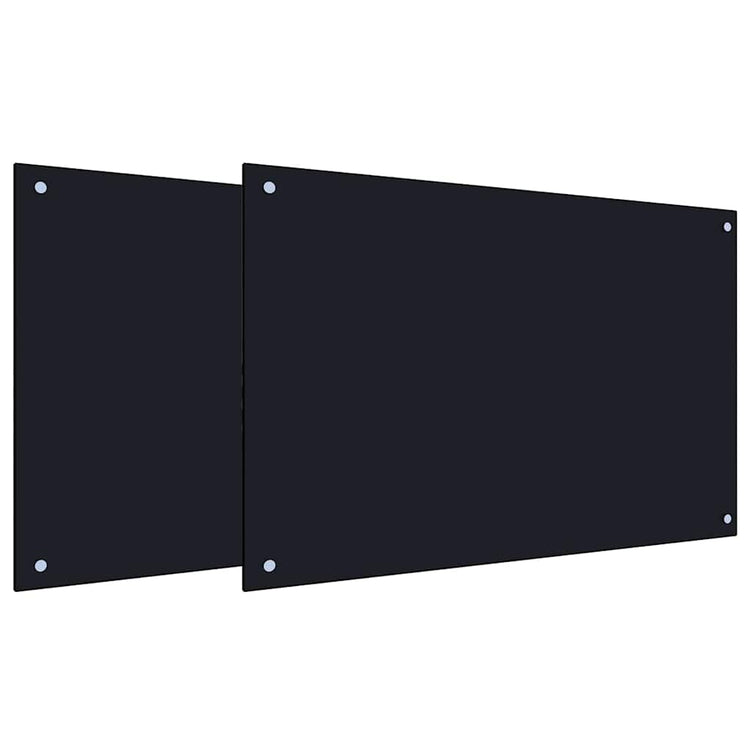 Vidaxxl crédence de cuisine 2 pcs noir 90 x 60 cm verre trempé
