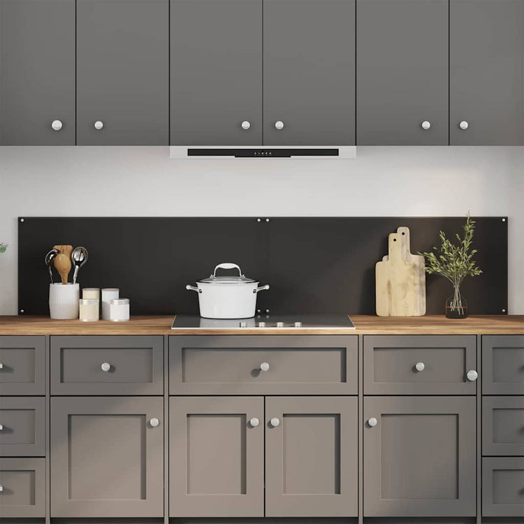 Vidaxxl crédence de cuisine 2 pcs noir 100 x 40 cm verre trempé
