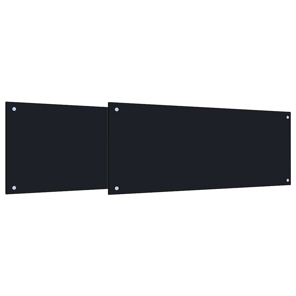 Vidaxxl crédence de cuisine 2 pcs noir 100 x 40 cm verre trempé