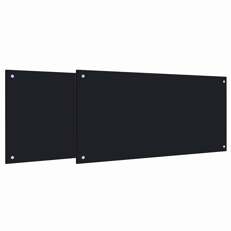 Vidaxxl crédence de cuisine 2 pcs noir 100 x 50 cm verre trempé