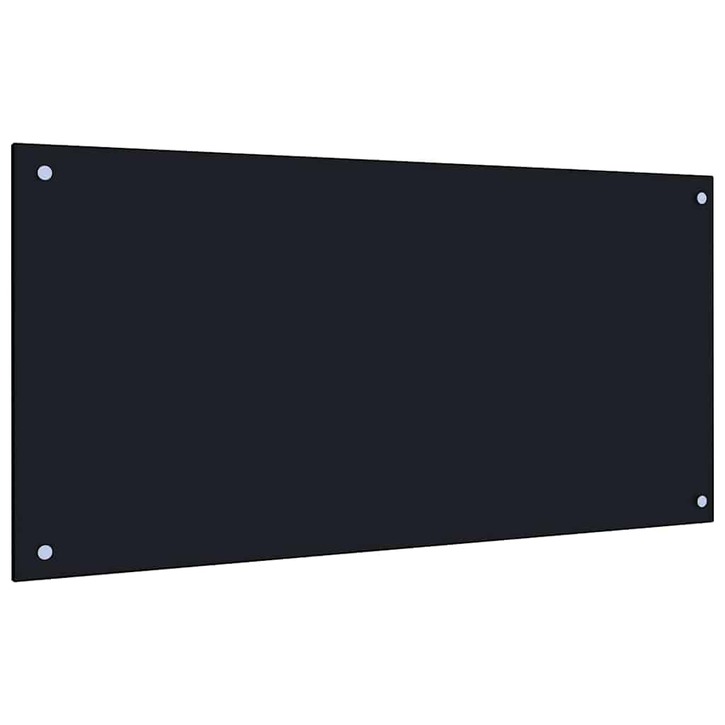 Vidaxxl crédence de cuisine 2 pcs noir 100 x 50 cm verre trempé