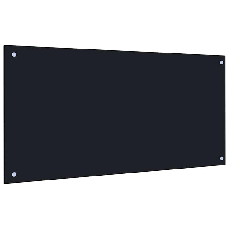 Vidaxxl crédence de cuisine 2 pcs noir 100 x 50 cm verre trempé