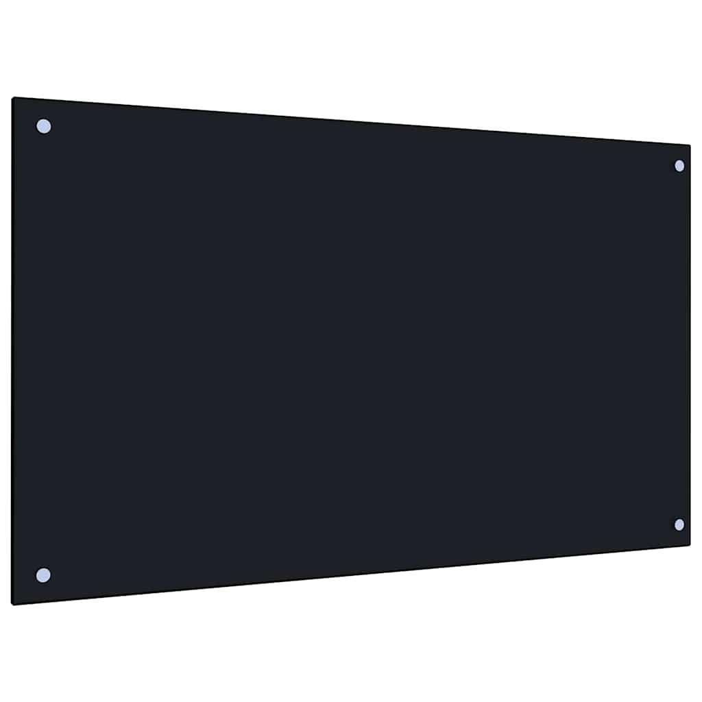 Vidaxxl crédence de cuisine 2 pcs noir 100 x 60 cm verre trempé