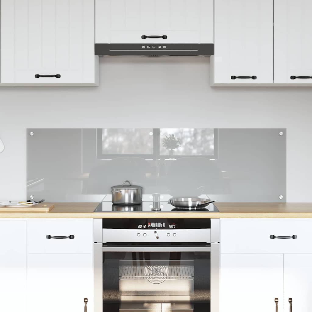 Vidaxxl crédence de cuisine 2 pcs gris clair 70 x 40 cm verre trempé