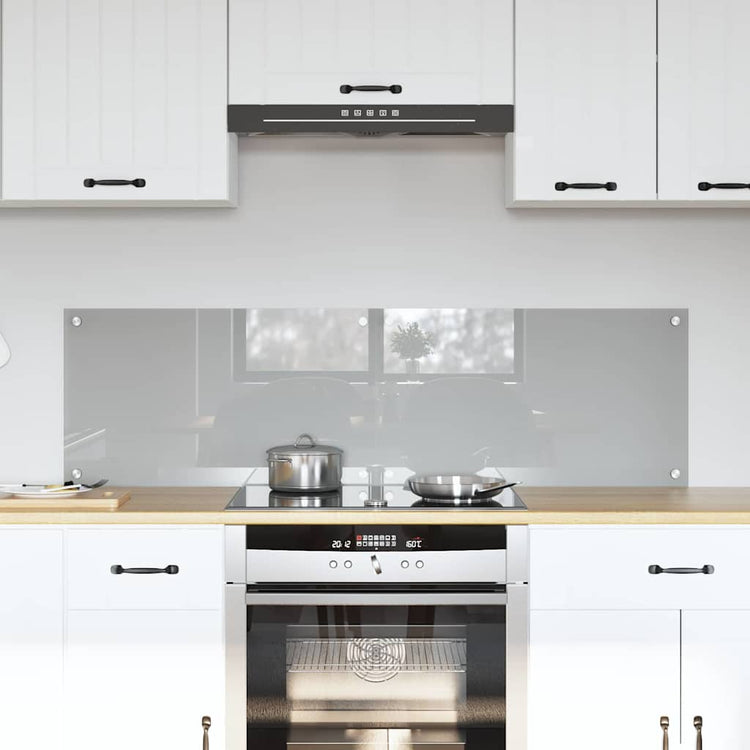 Vidaxxl crédence de cuisine 2 pcs gris clair 70 x 40 cm verre trempé