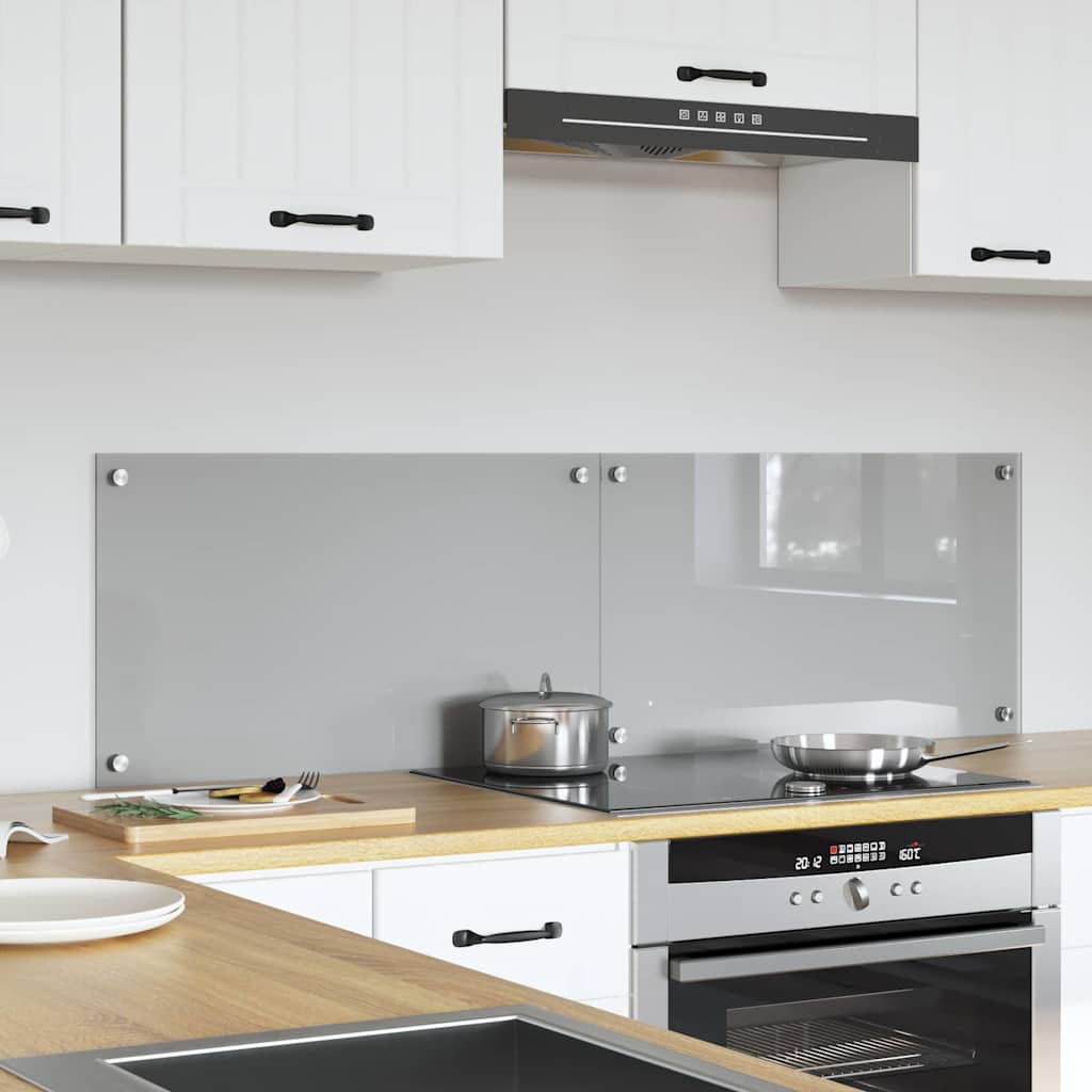 Vidaxxl crédence de cuisine 2 pcs gris clair 70 x 40 cm verre trempé
