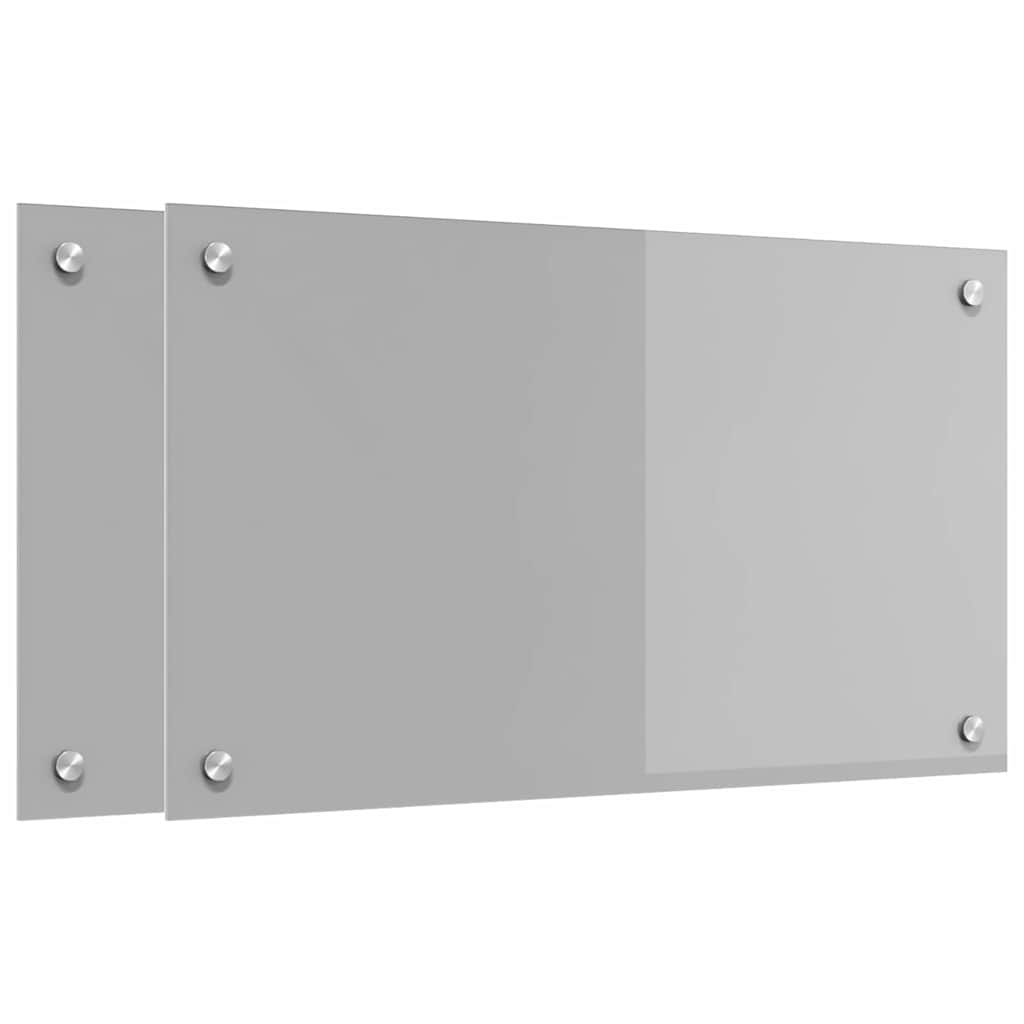 Vidaxxl crédence de cuisine 2 pcs gris clair 70 x 40 cm verre trempé