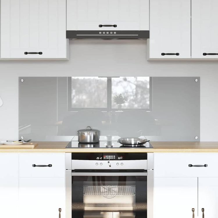Vidaxxl crédence de cuisine 2 pcs gris clair 70 x 50 cm verre trempé