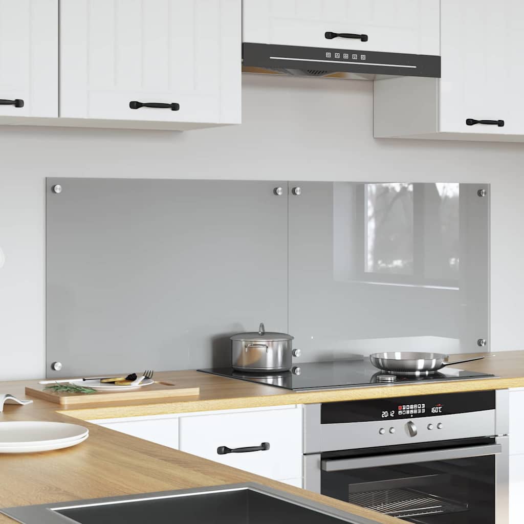 Vidaxxl crédence de cuisine 2 pcs gris clair 70 x 50 cm verre trempé
