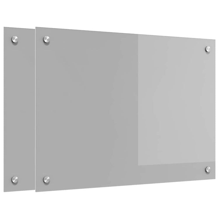 Vidaxxl crédence de cuisine 2 pcs gris clair 70 x 50 cm verre trempé