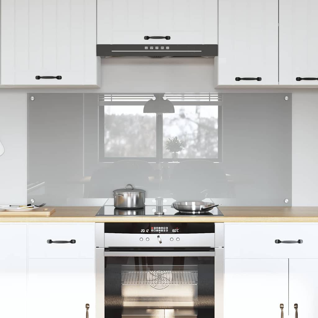 Vidaxxl crédence de cuisine 2 pcs gris clair 70 x 60 cm verre trempé