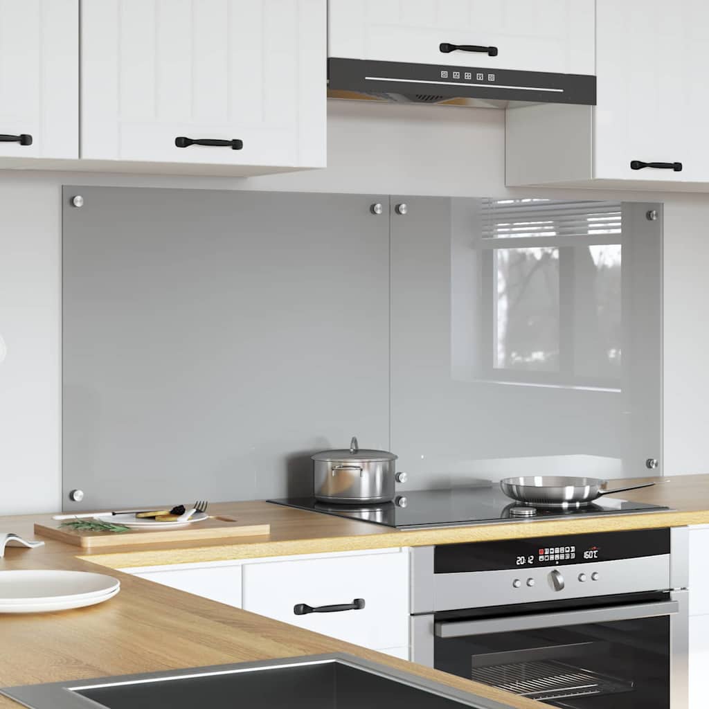 Vidaxxl crédence de cuisine 2 pcs gris clair 70 x 60 cm verre trempé