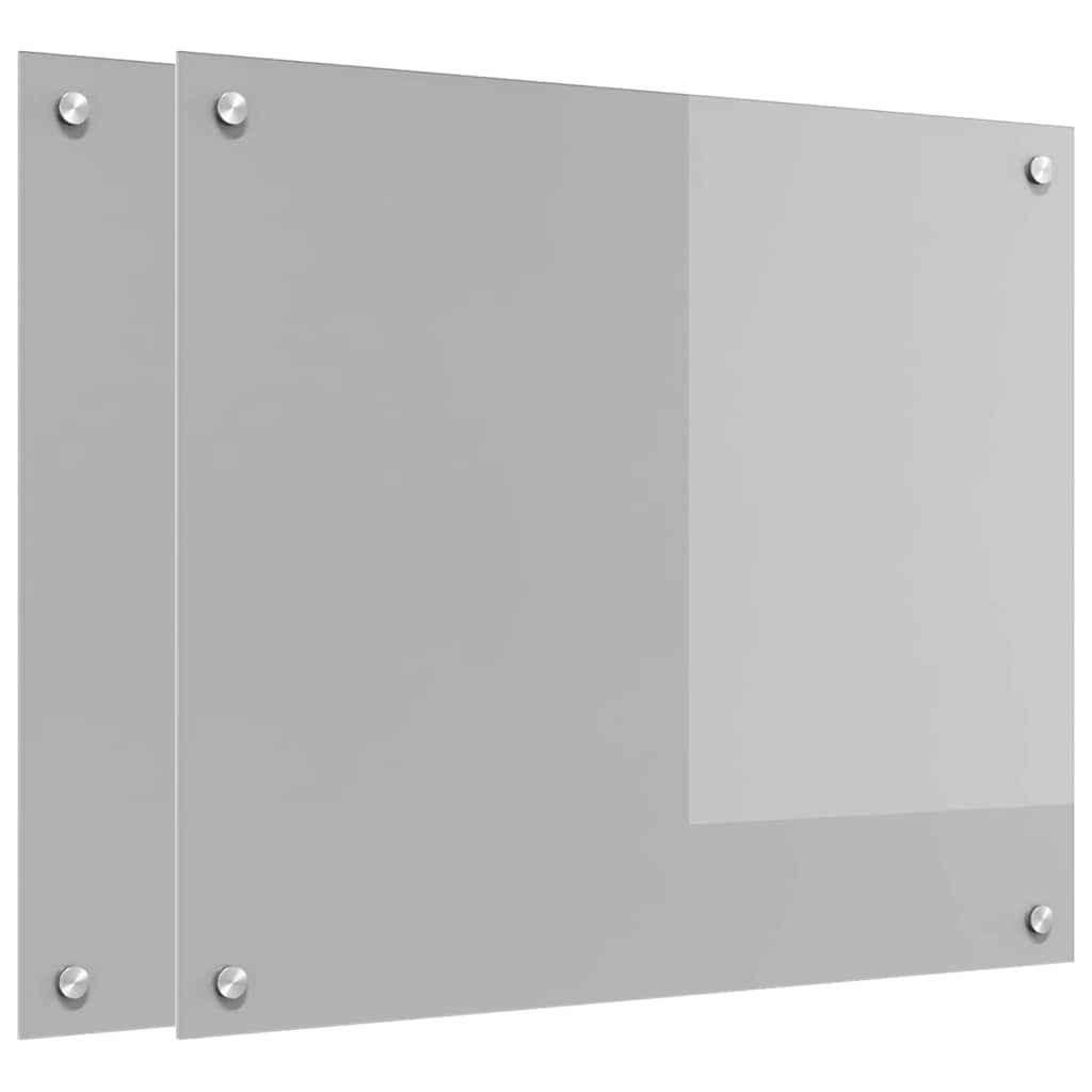 Vidaxxl crédence de cuisine 2 pcs gris clair 70 x 60 cm verre trempé