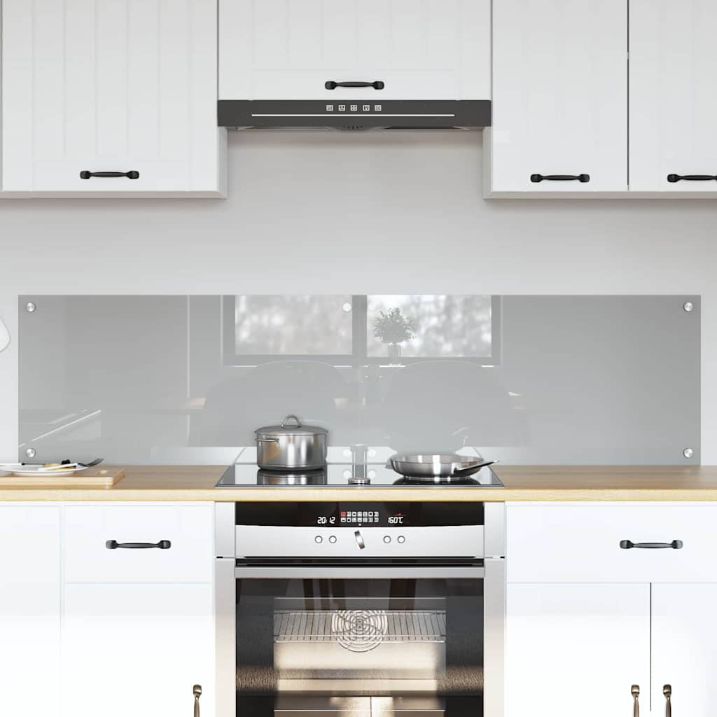 Vidaxxl crédence de cuisine 2 pcs gris clair 80 x 40 cm verre trempé