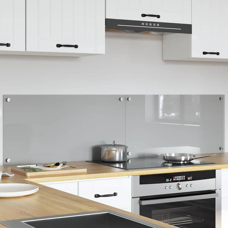 Vidaxxl crédence de cuisine 2 pcs gris clair 80 x 40 cm verre trempé