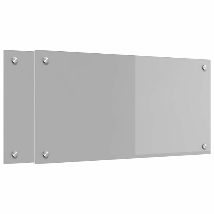 Vidaxxl crédence de cuisine 2 pcs gris clair 80 x 40 cm verre trempé