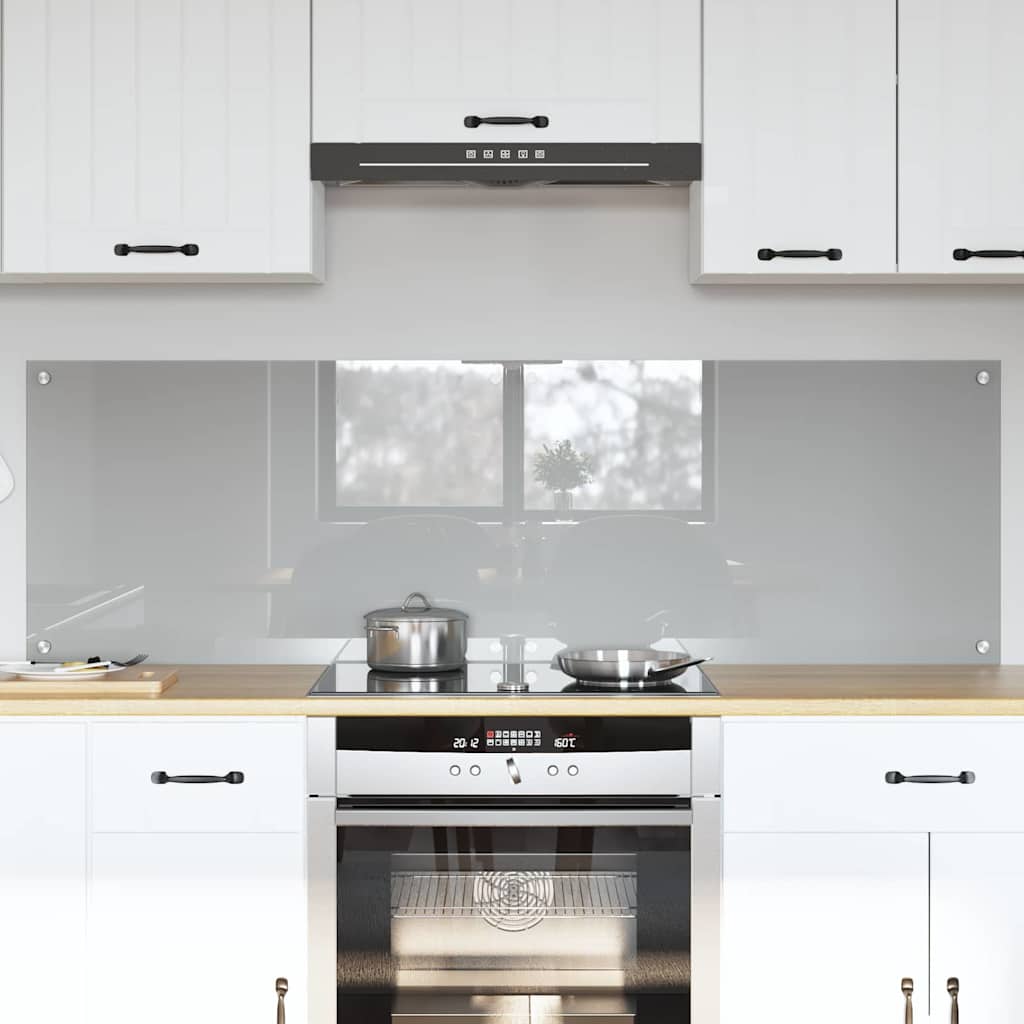 Vidaxxl crédence de cuisine 2 pcs gris clair 80 x 50 cm verre trempé