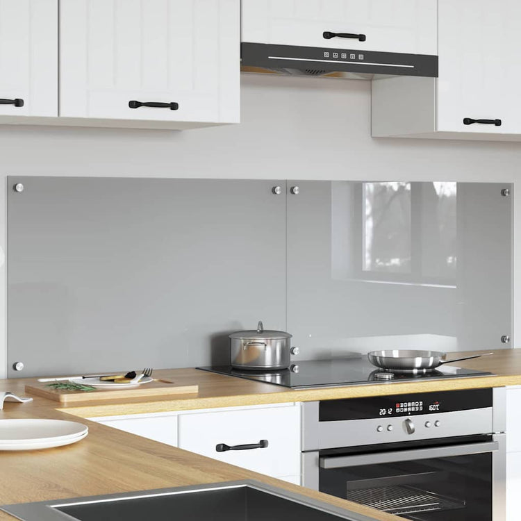 Vidaxxl crédence de cuisine 2 pcs gris clair 80 x 50 cm verre trempé